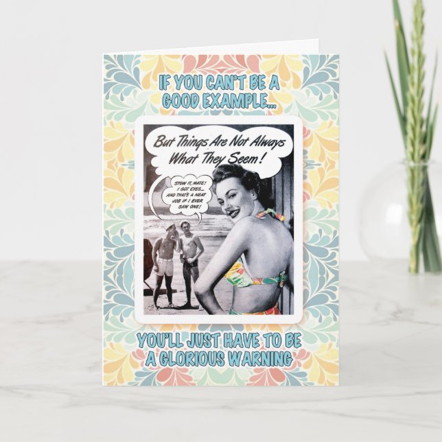 Tarjeta cumpleaños de advertencia glorioso (Anverso)