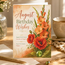 Tarjeta Cumpleaños de Agosto Flor de nacimiento de agosto
