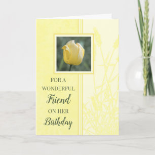 Tarjeta Cumpleaños de Amigo Amarillo Tulips