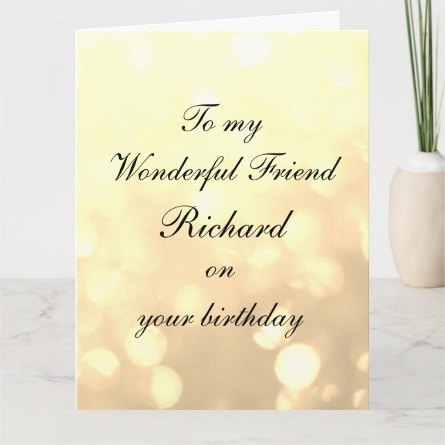 Tarjeta Cumpleaños de Amigo Personalizado (Anverso)