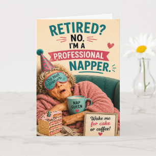Tarjeta Cumpleaños de Anciana Sassy Toma una Siesta