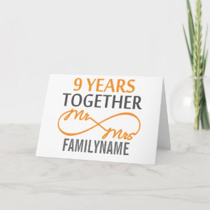 Tarjeta Cumpleaños de aniversario 9 años personalizado Sr