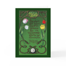 Cumpleaños de Art Nouveau de abril con tulipanes