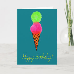 Tarjeta cumpleaños de arte pop crema de helados