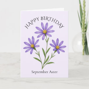 Tarjeta Cumpleaños de Aster de Septiembre
