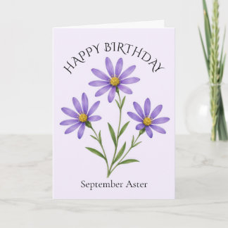Tarjeta Cumpleaños de Aster de Septiembre