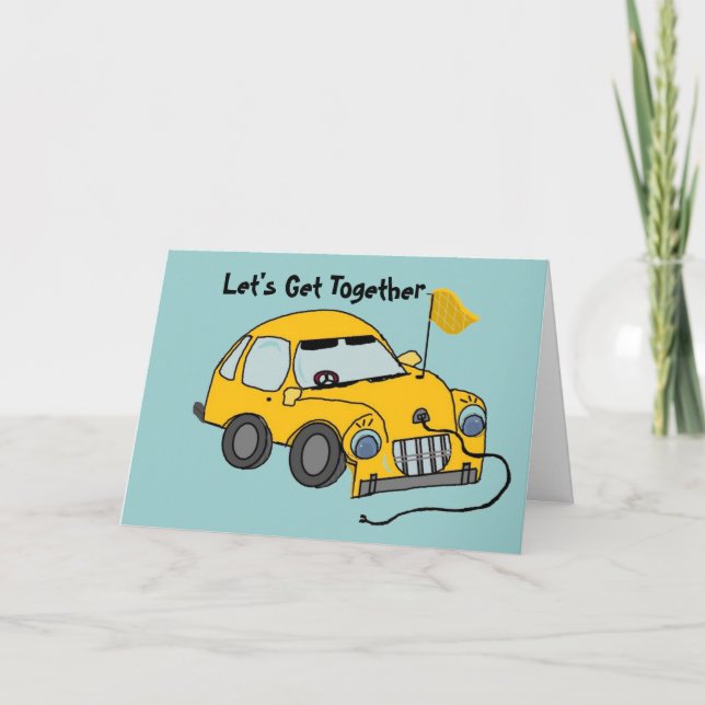 Tarjeta Cumpleaños de Auto Eléctrico (Anverso)