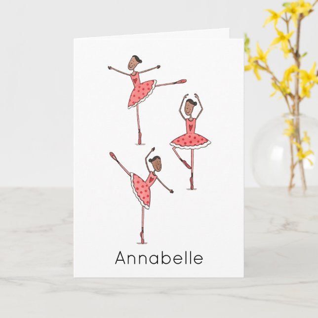 Tarjeta Cumpleaños de Bailarina Personalizado  (flor amarilla)