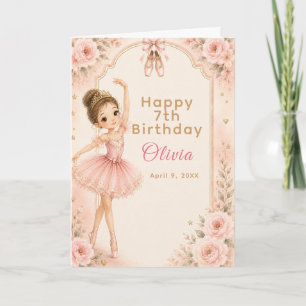 Tarjeta Cumpleaños de Bailarina Rosa