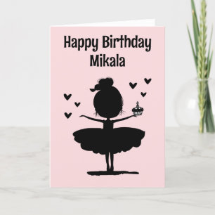 Tarjeta Cumpleaños de Ballerina Silhouette personalizada