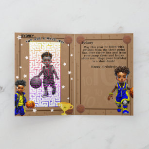 Tarjeta Cumpleaños de Baloncesto de Chicos Negros 'You Are