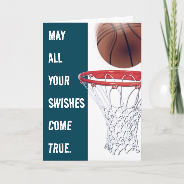 Tarjeta Cumpleaños de Baloncesto Personalizado (Anverso)