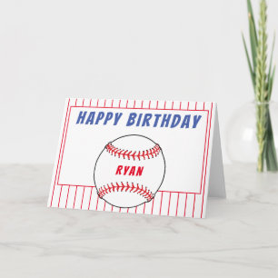 Tarjeta Cumpleaños de béisbol personalizado para niños