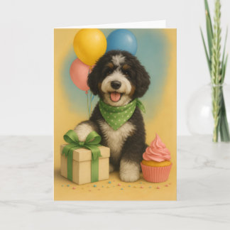 Tarjeta Cumpleaños de Bernadoodle