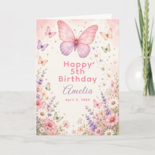 Tarjeta Cumpleaños de Besos de Mariposa