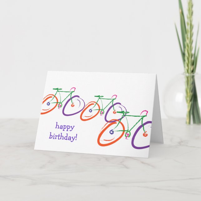 Tarjeta cumpleaños de bicicleta (Anverso)
