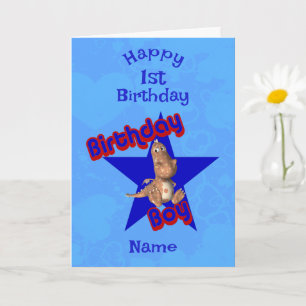 Tarjeta Cumpleaños de Birday Boy Cute Dinosaur