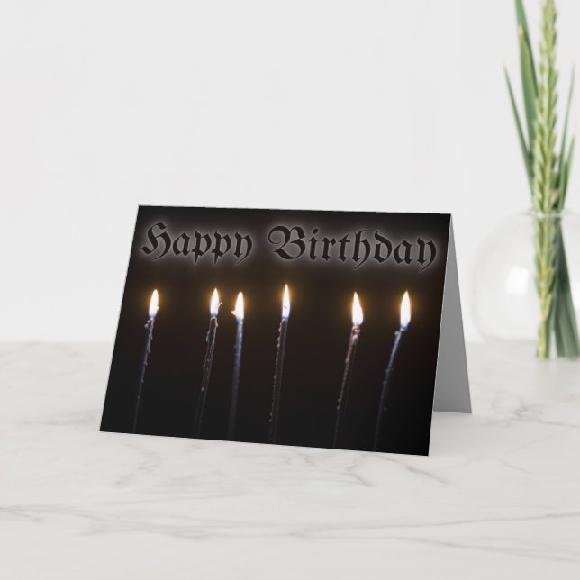 Tarjeta Cumpleaños de Black Candles Halloween (Anverso)