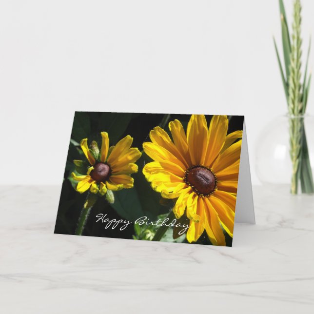 Tarjeta Cumpleaños de Black Eyed Susan Daisies (Anverso)