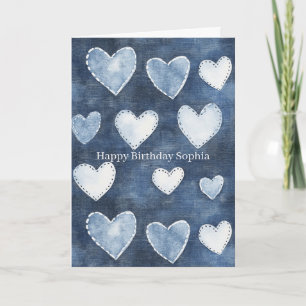 Tarjeta Cumpleaños de Blue Hearts