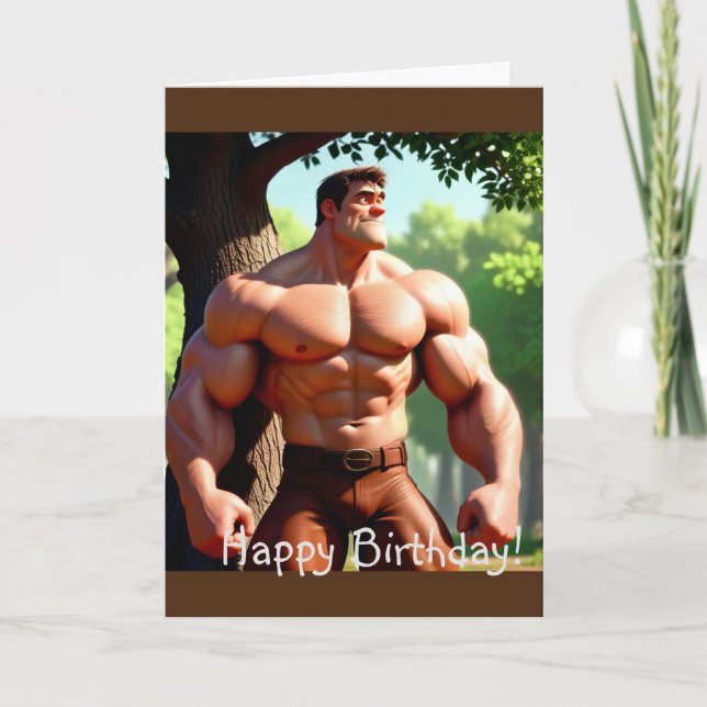 Tarjeta Cumpleaños de Bodybuilder (Anverso)