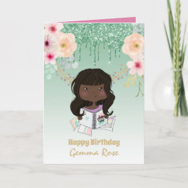 Tarjeta Cumpleaños de bonito Chica negra - Muchos temas