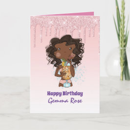 Tarjeta Cumpleaños de bonito Chica negra - Muchos temas