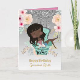 Tarjeta Cumpleaños de bonito Chica negra - Muchos temas