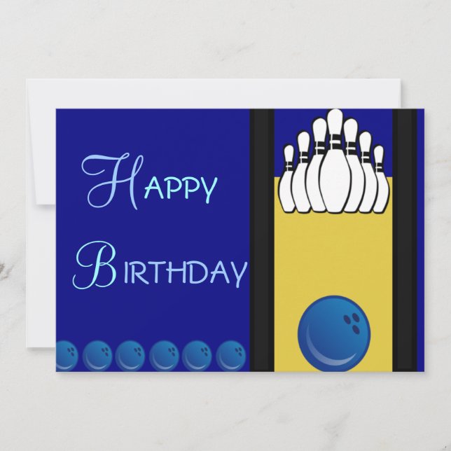 Tarjeta Cumpleaños de Bowling (Anverso)