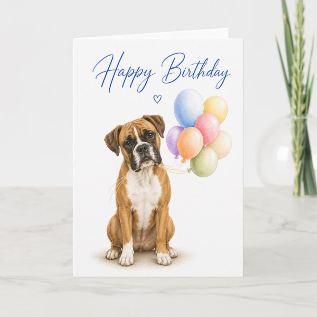 Tarjeta Cumpleaños de Boxer (Anverso)