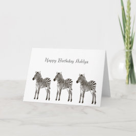 Tarjeta Cumpleaños de Brown Zebras