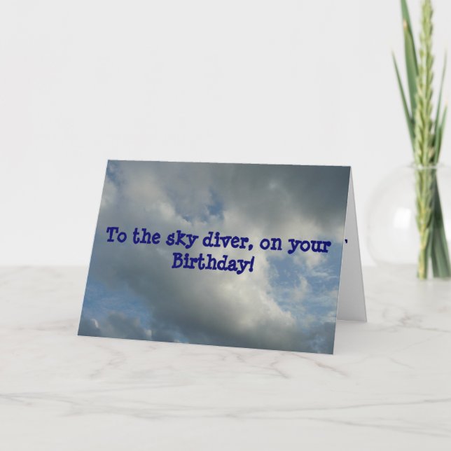 Tarjeta cumpleaños de buceador de cielo (Anverso)