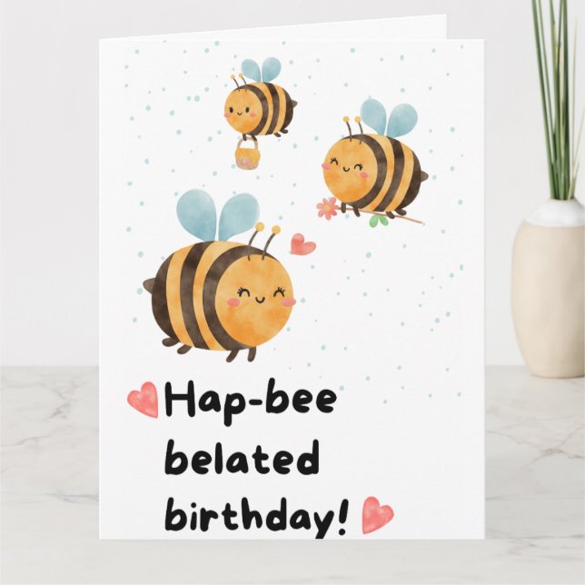 Tarjeta Cumpleaños de Bumblebee Belated (Anverso)