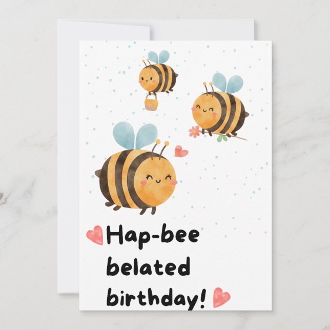 Tarjeta Cumpleaños de Bumblebee Belated (Anverso)