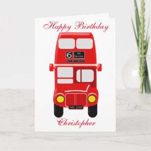 Tarjeta Cumpleaños de bus personalizado