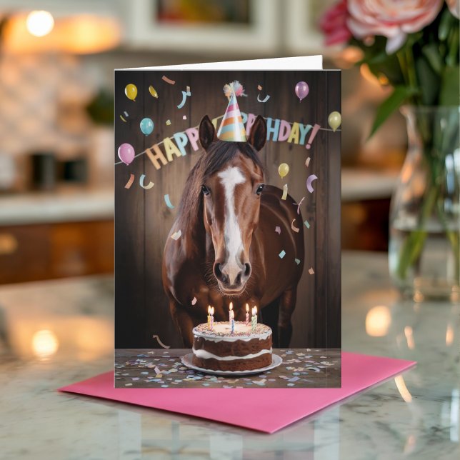 Tarjeta Cumpleaños de caballo divertido personalizado (Subido por el creador)
