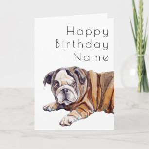 Tarjeta Cumpleaños de Cachorro de bulldog
