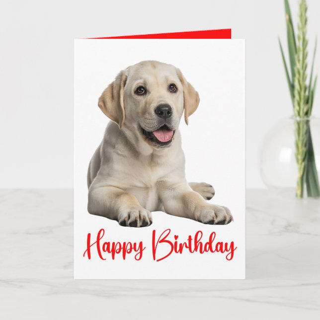 Tarjeta Cumpleaños de cachorro de Labrador Retriever amari (Anverso)