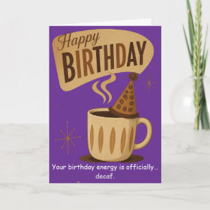 Tarjeta Cumpleaños de café retro que trae buenos tiempos