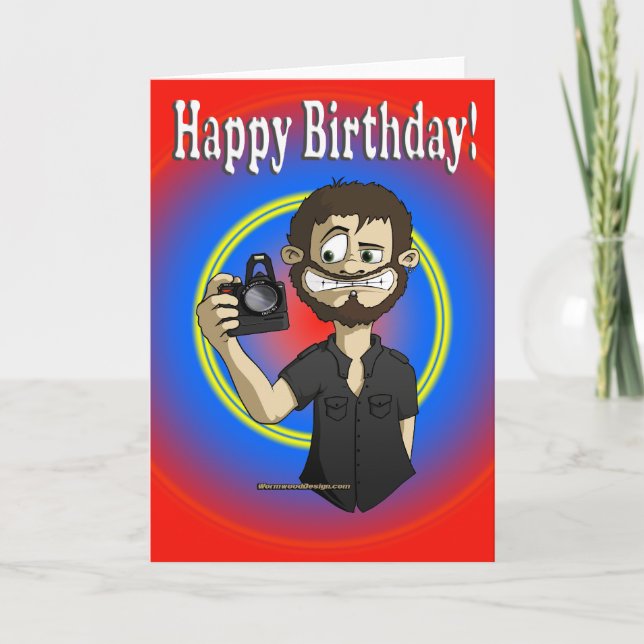 Tarjeta cumpleaños de cameraman (Anverso)
