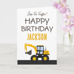 Tarjeta Cumpleaños de Camión de Construcción Decoración