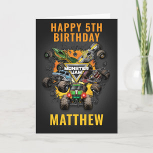 Tarjeta Cumpleaños de camiones Monster Jam 