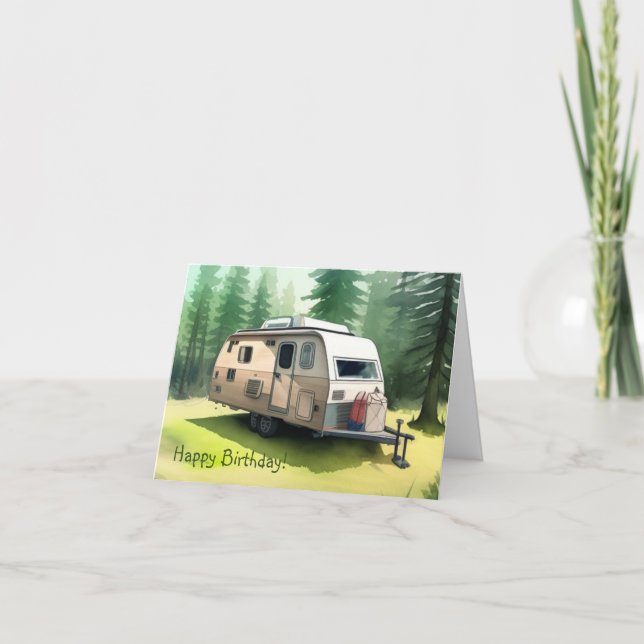 Tarjeta Cumpleaños de Camping (Anverso)