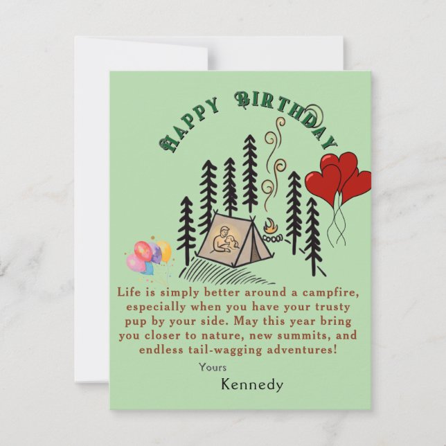 Tarjeta Cumpleaños de campista  (Anverso)