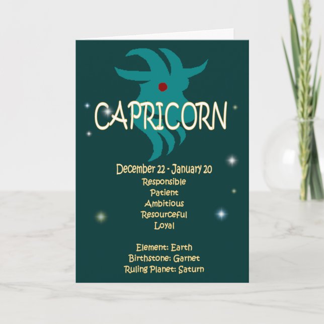 Tarjeta Cumpleaños de Capricorn Zodiac (Anverso)