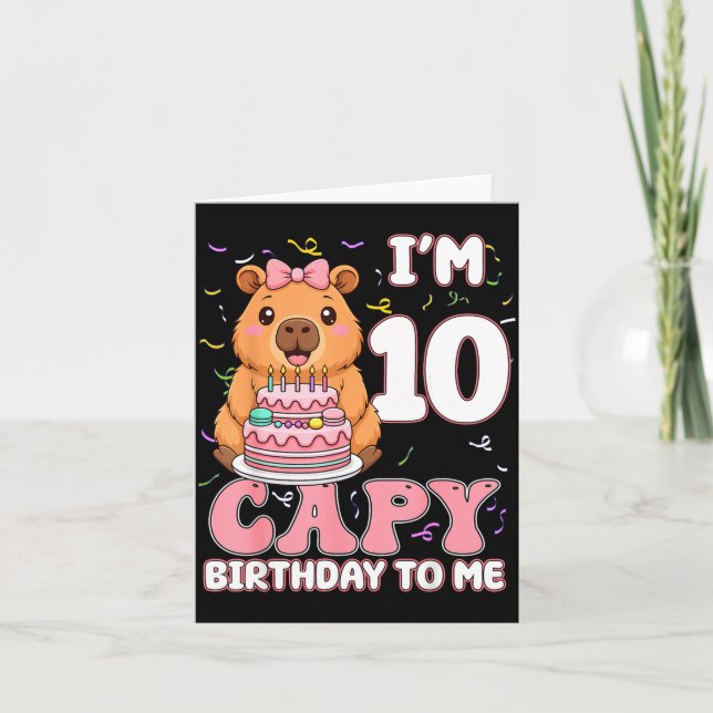 Tarjeta Cumpleaños de Capy de 10 años Cumpleaños de 10 año (Anverso)