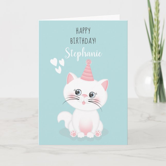 Tarjeta Cumpleaños de Cat Purr-fect (Anverso)