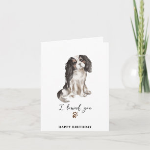 Tarjeta Cumpleaños de Cavalier King Charles Dog Paw Puppy