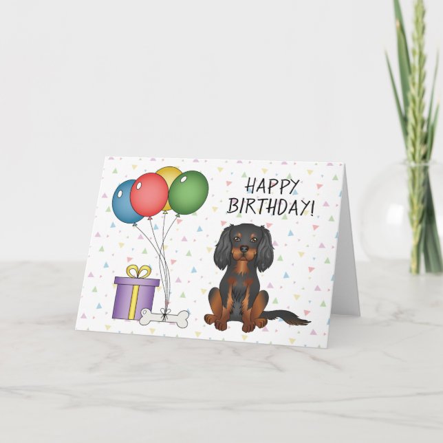 Tarjeta Cumpleaños de Cavalier King Charles Spaniel de col (Anverso)
