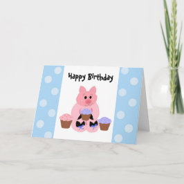 Tarjeta Cumpleaños de cerdito lindo